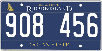 RI license plate 908456