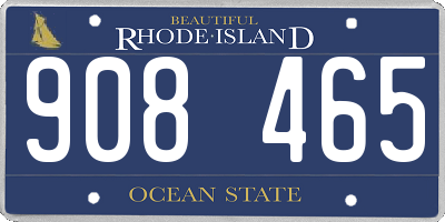 RI license plate 908465