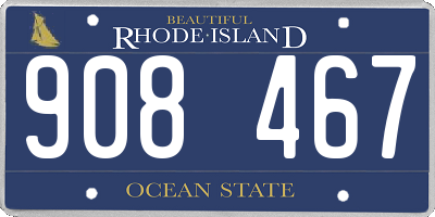 RI license plate 908467