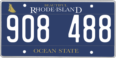 RI license plate 908488