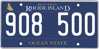 RI license plate 908500