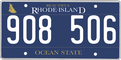 RI license plate 908506
