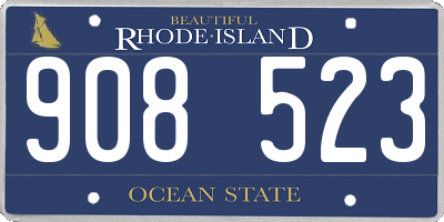 RI license plate 908523