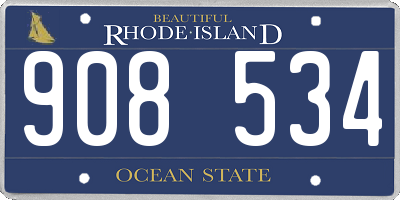 RI license plate 908534