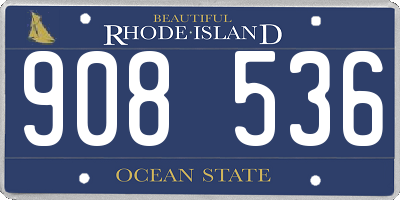 RI license plate 908536
