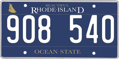 RI license plate 908540