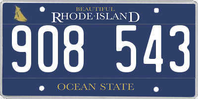 RI license plate 908543