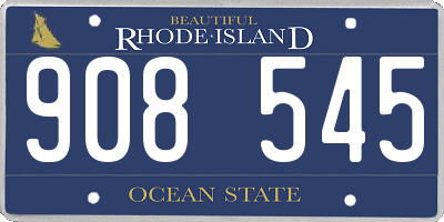RI license plate 908545