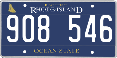 RI license plate 908546
