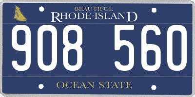 RI license plate 908560