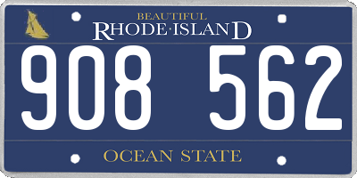 RI license plate 908562