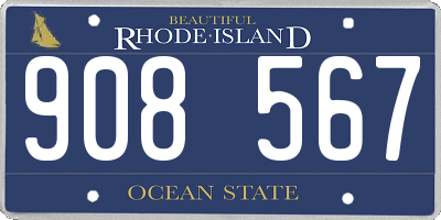 RI license plate 908567