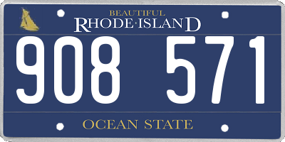 RI license plate 908571