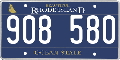 RI license plate 908580