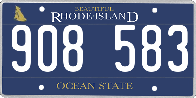 RI license plate 908583