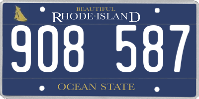 RI license plate 908587