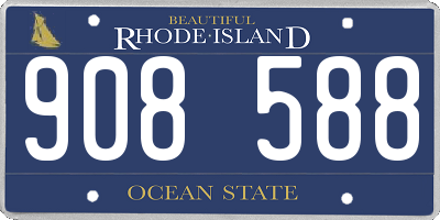 RI license plate 908588