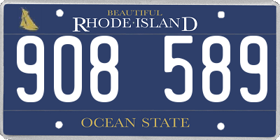 RI license plate 908589