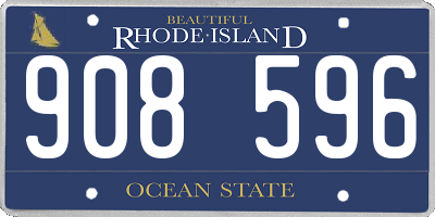 RI license plate 908596
