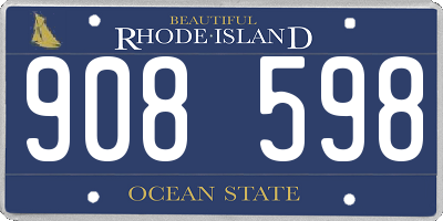 RI license plate 908598