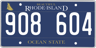 RI license plate 908604