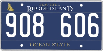 RI license plate 908606