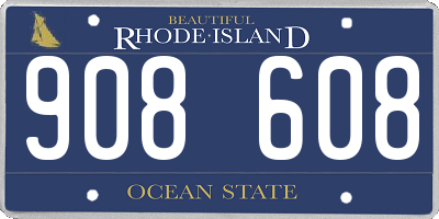 RI license plate 908608