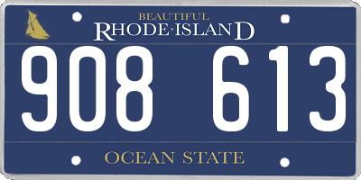 RI license plate 908613