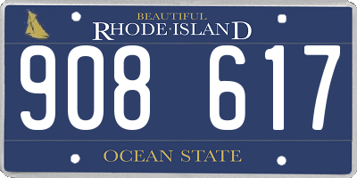 RI license plate 908617