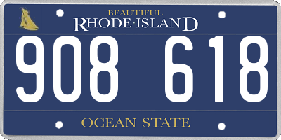 RI license plate 908618