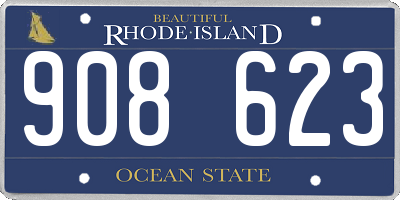 RI license plate 908623