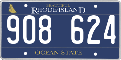 RI license plate 908624