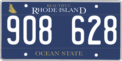 RI license plate 908628