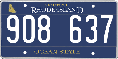 RI license plate 908637