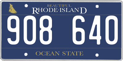 RI license plate 908640
