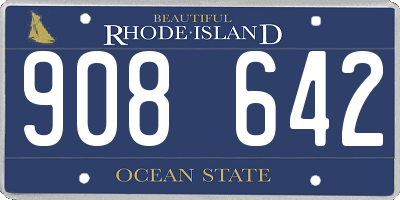 RI license plate 908642