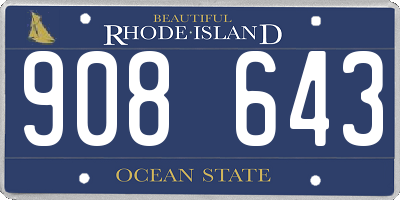 RI license plate 908643