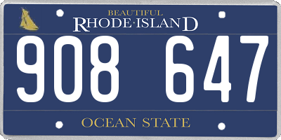 RI license plate 908647