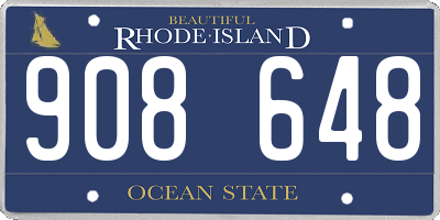 RI license plate 908648