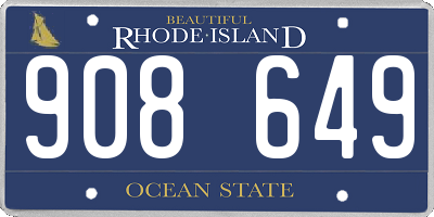 RI license plate 908649