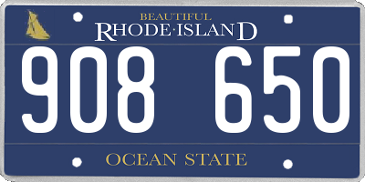 RI license plate 908650