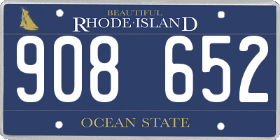 RI license plate 908652