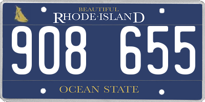 RI license plate 908655