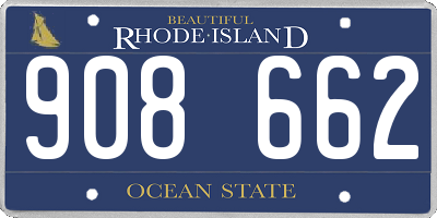 RI license plate 908662