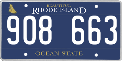 RI license plate 908663