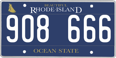 RI license plate 908666