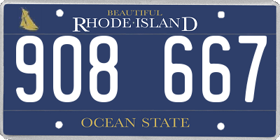 RI license plate 908667