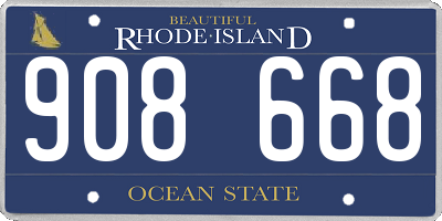 RI license plate 908668