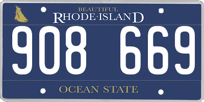 RI license plate 908669