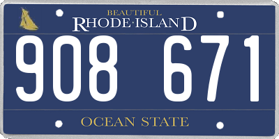 RI license plate 908671